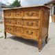 Louis XV style crossbow chest of drawers 3 drawers in walnut