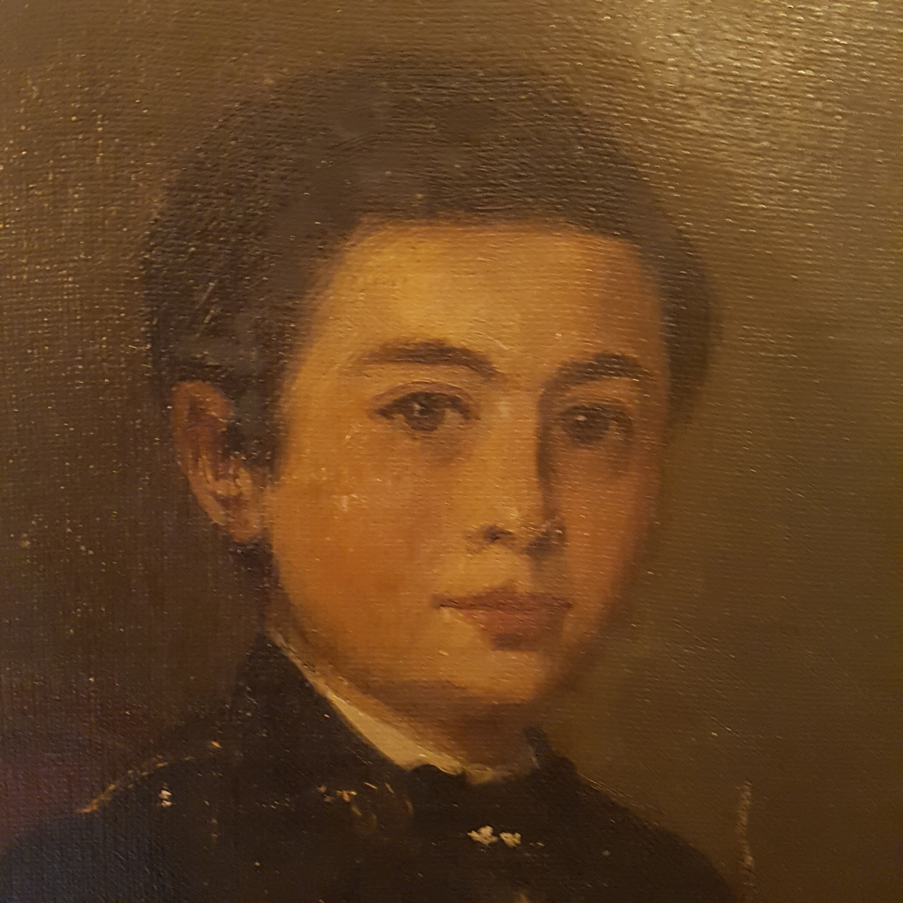 Children's portrait on canvas 19th