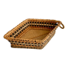 Straw and ribbon basket, ca 1900