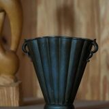 Just Andersen Art Deco Vase in Patinated Disco Metal, Denmark, 1930s, Model D20
