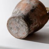 18th-century antique terracotta amphora, Italian ceramic with twisted handles.