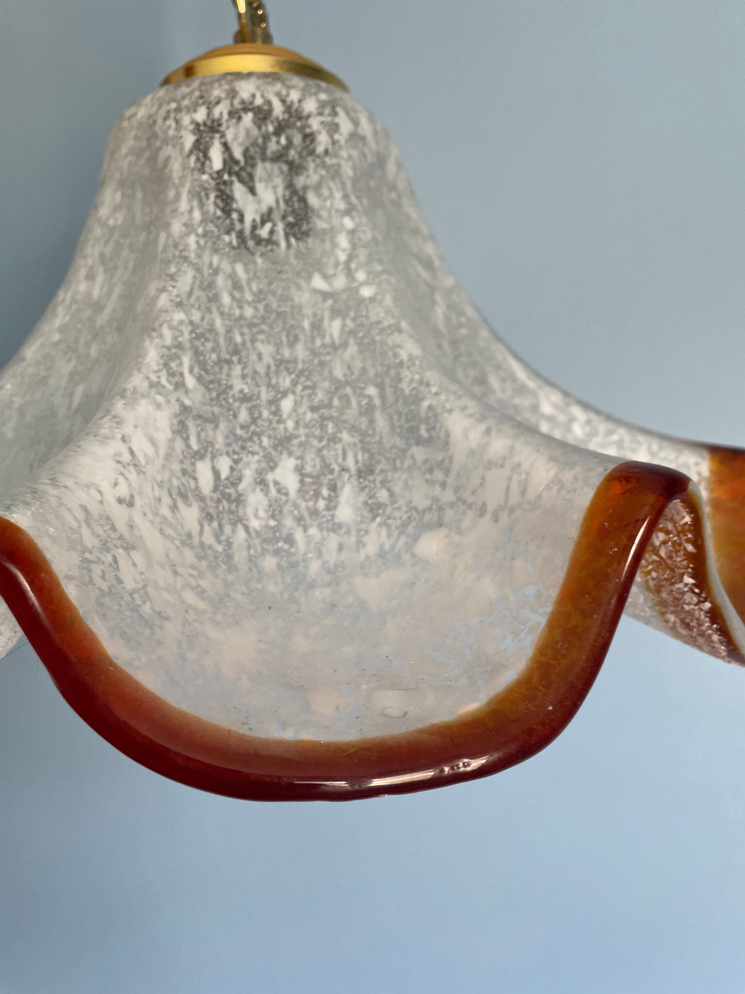 Chandelier tulips glass Mazzega Murano Pendant lamp 1970