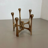 Midcentury Brutalist Bronze Candleholder by Michael Harjes, Germany, 1960s