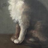 Oil on canvas portrait of a cat signed Henriette Barry 1899