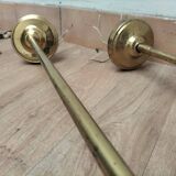 Pair brass and glass chandeliers