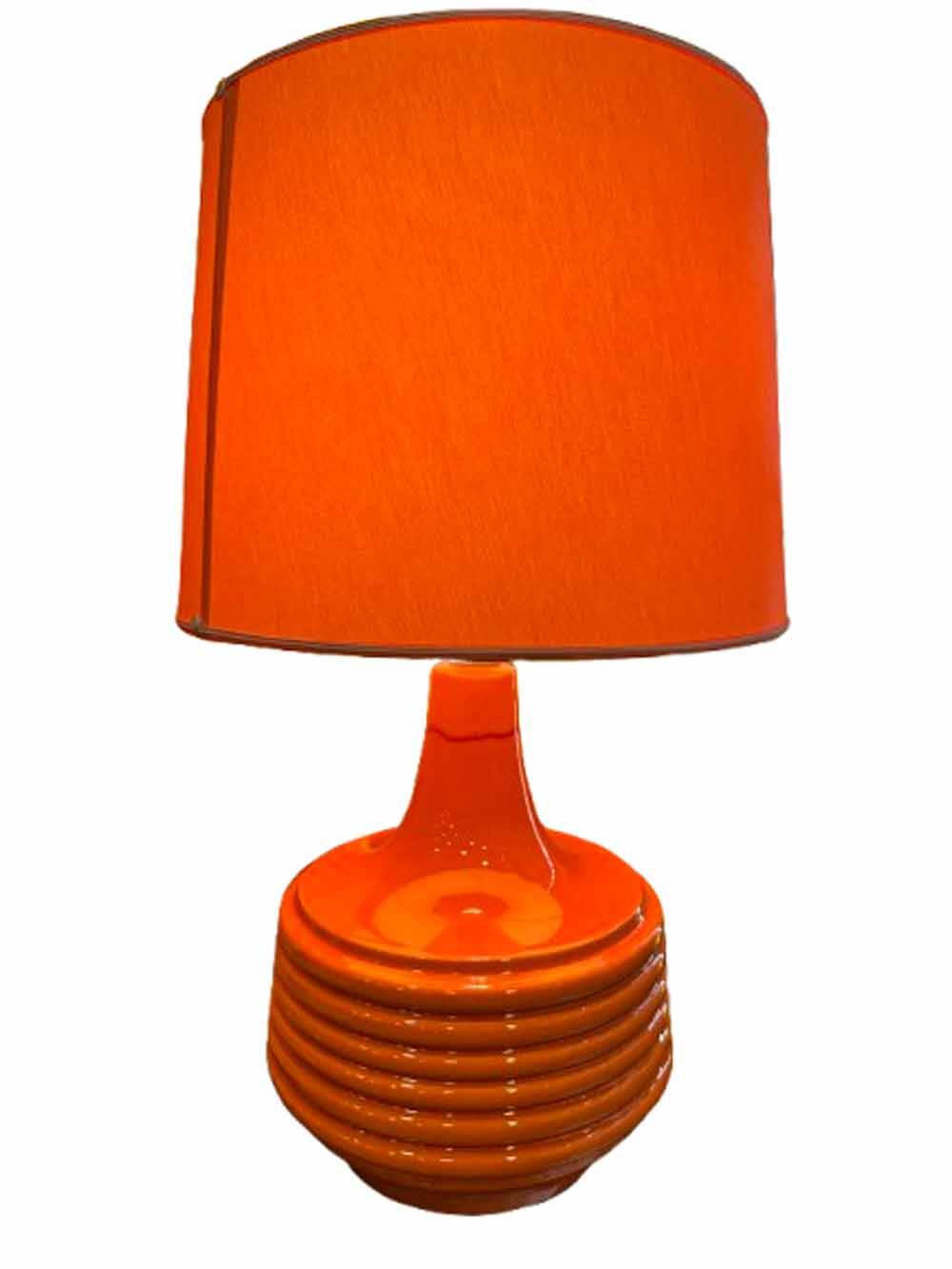 Vintage orange ceramic lamp