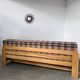 Ancien canapé lit 3 places design années 70/80 en pin vintage sofa