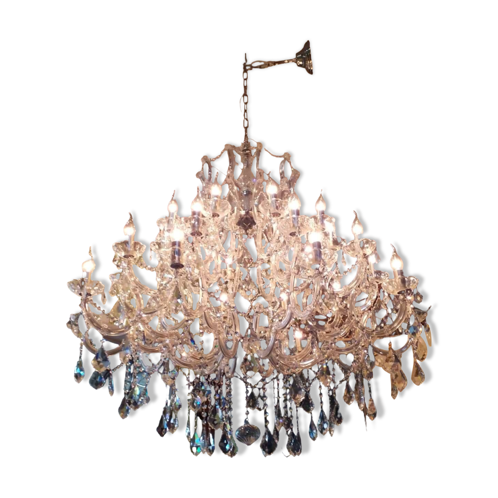 Lustre à pampilles en verre | Selency