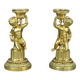 Pair of Gilt Bronze Candlesticks, Louis XVI Style – Mid 19th Century