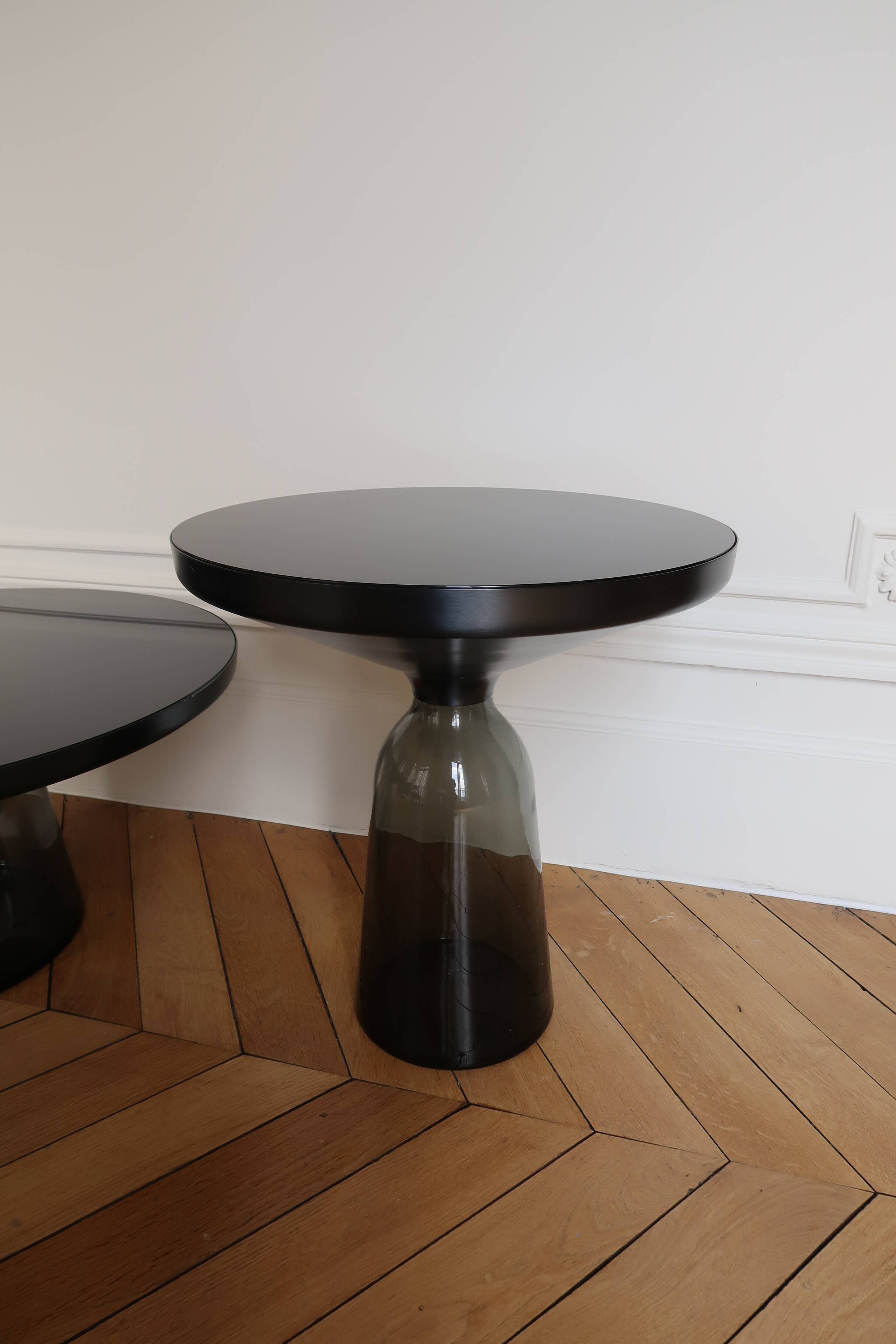 ClassiCon Bell Coffee Table – Smoked Glass / Black Top