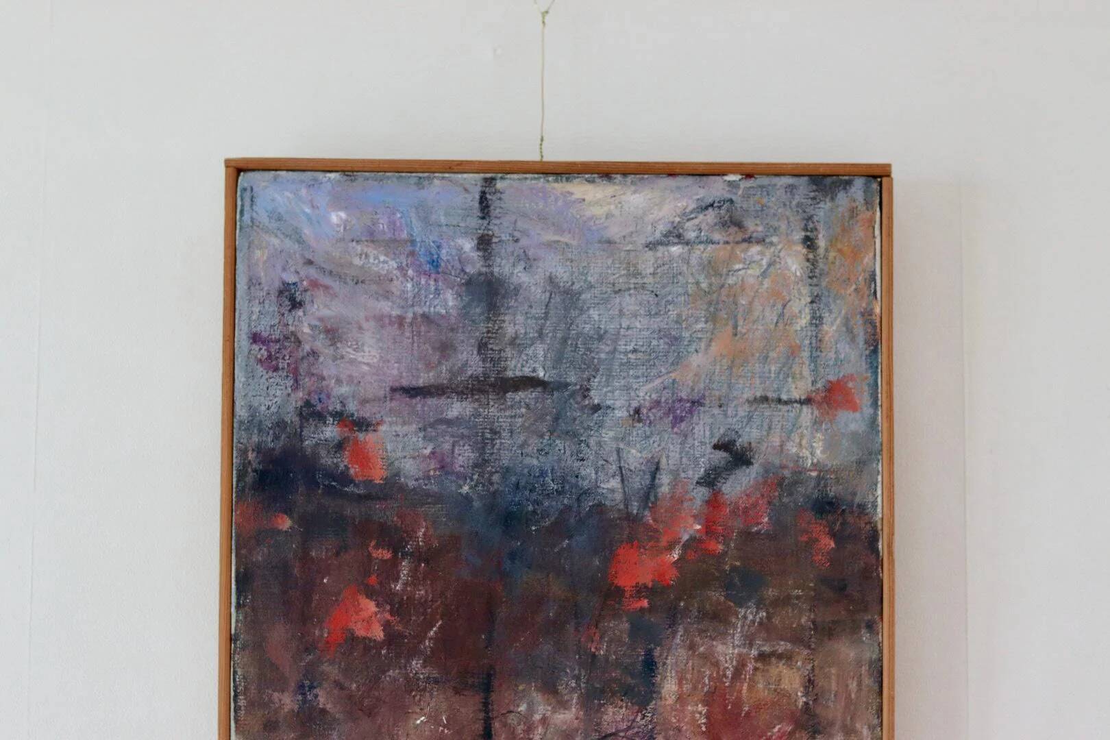 Abstract oil on canvas "warm tones", mid-20th century