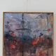 Abstract oil on canvas "warm tones", mid-20th century