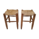 Pair of stools savoyards"wood and straw 1960