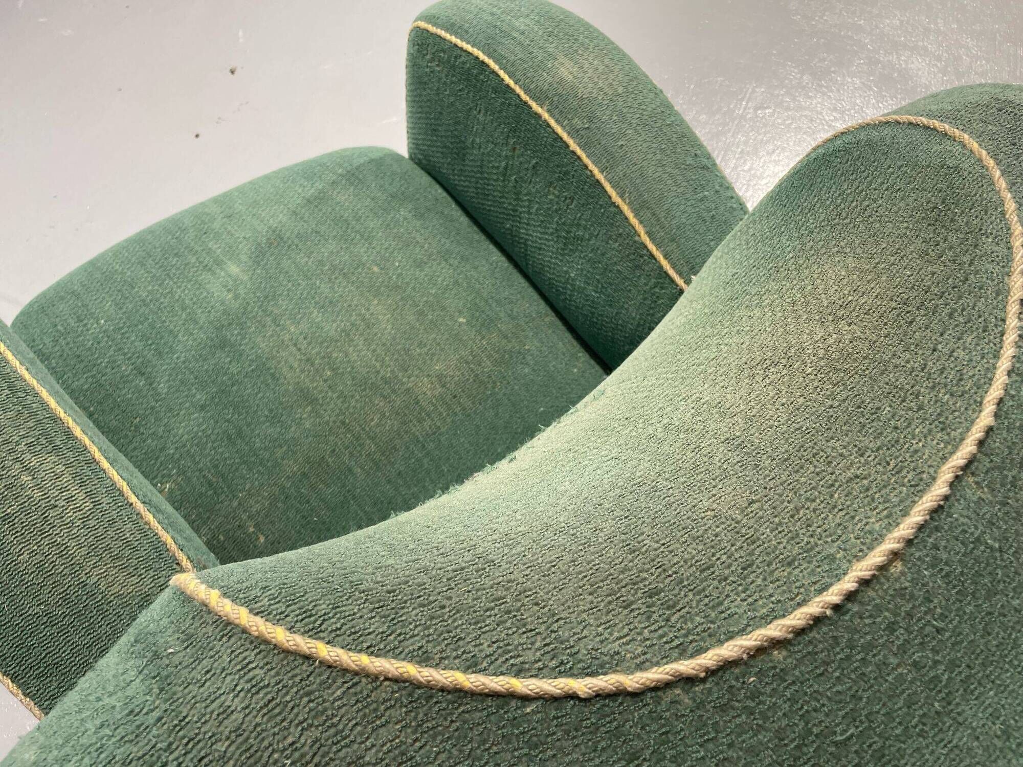 Fauteuil Art déco danois en mohair vert, années 1930-1940