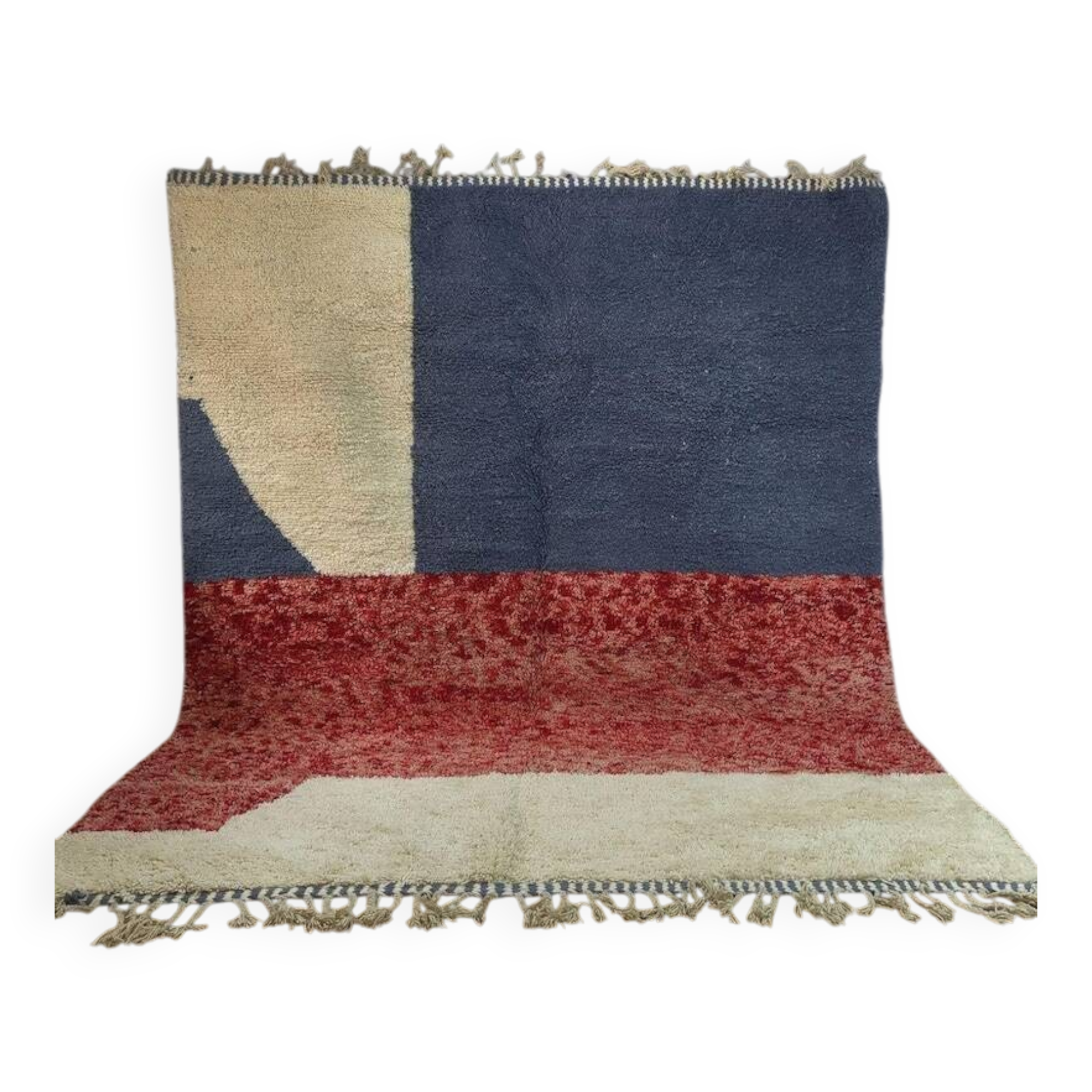 Tapis marocain écru à motifs colorés