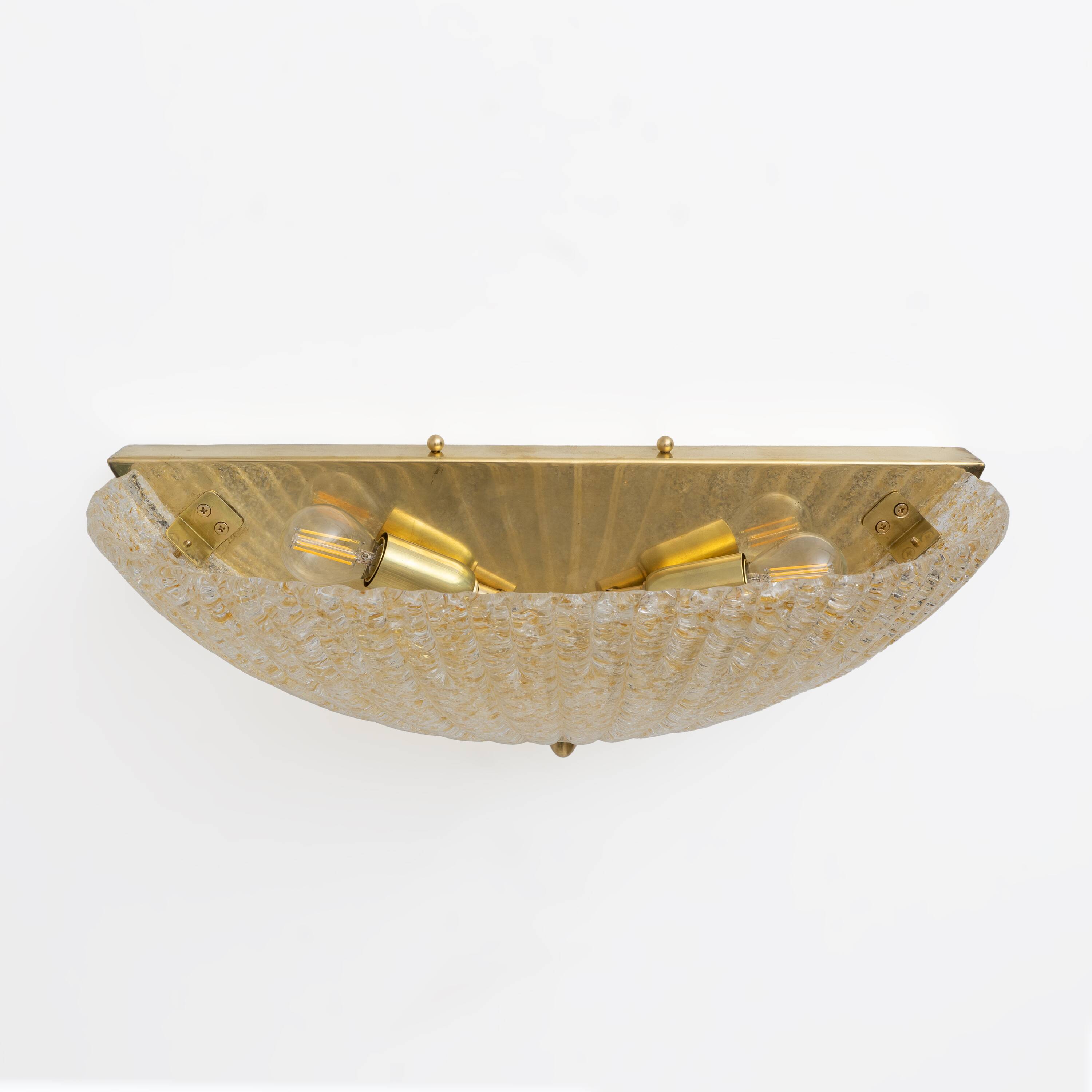 Pair of Mid Century Modern Murano Glass Shell Sconces