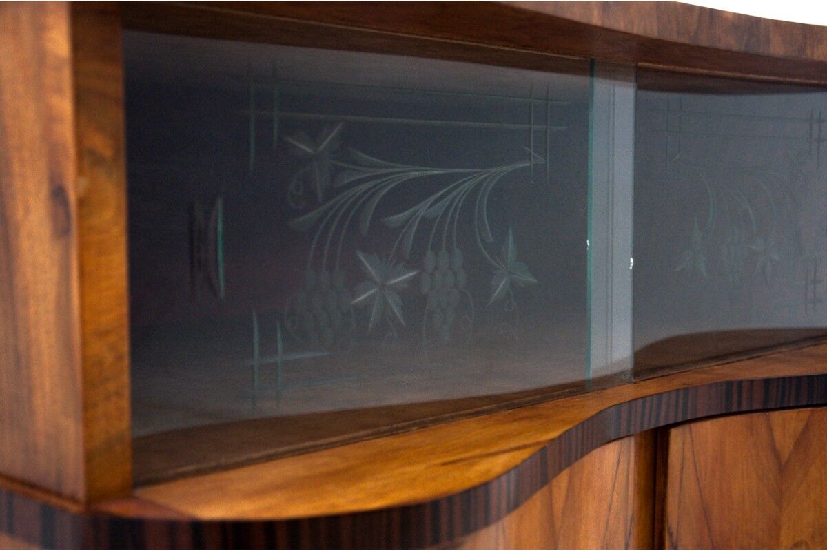 Art Deco glass chest of drawers, Poland, 1950s. After renovation.