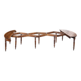 Half moon table forming walnut dining room table with 19th century period system