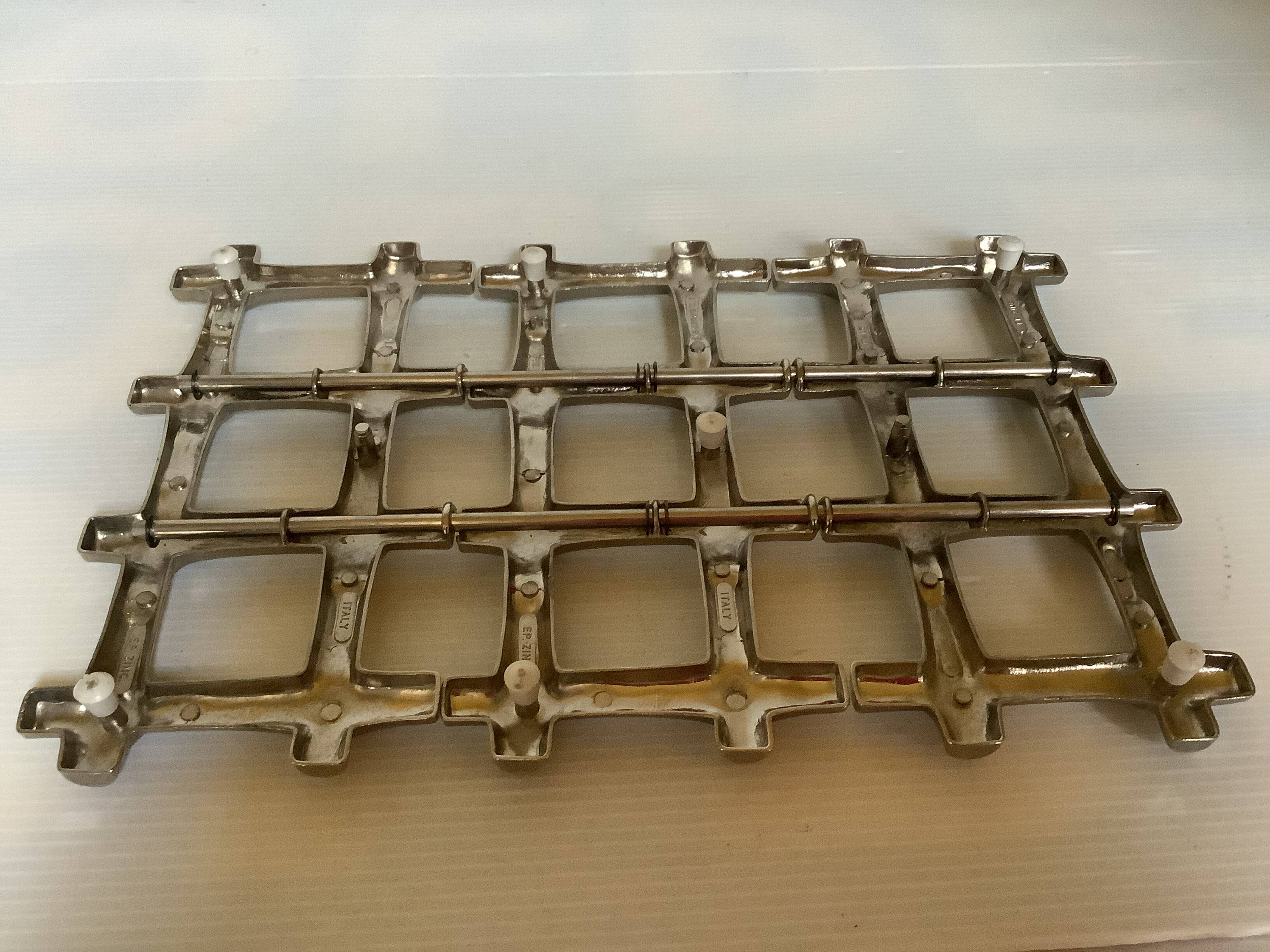 Large silver-plated bamboo trivet