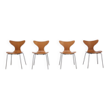 1st edition set of 4 'Lily' chairs in oak by Arne Jacobsen for Fritz Hansen, 1969