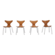 1st edition set of 4 'Lily' chairs in oak by Arne Jacobsen for Fritz Hansen, 1969