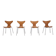 1st edition set of 4 'Lily' chairs in oak by Arne Jacobsen for Fritz Hansen, 1969