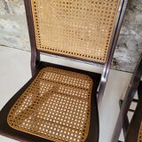Paire de chaises pliantes cannées