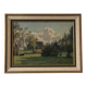 Vintage Original Landscape Oil Painting: Framed Countryside Cottage Art