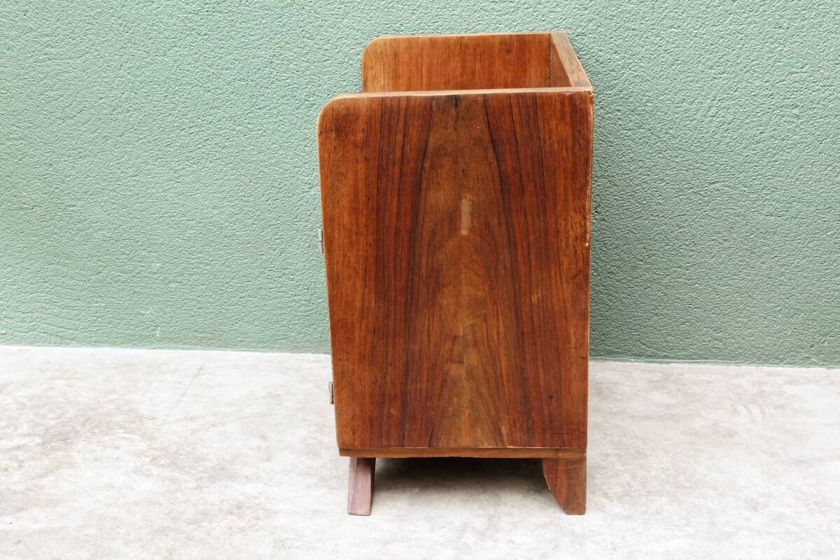 Bedside table, 1950s, walnut veneer.