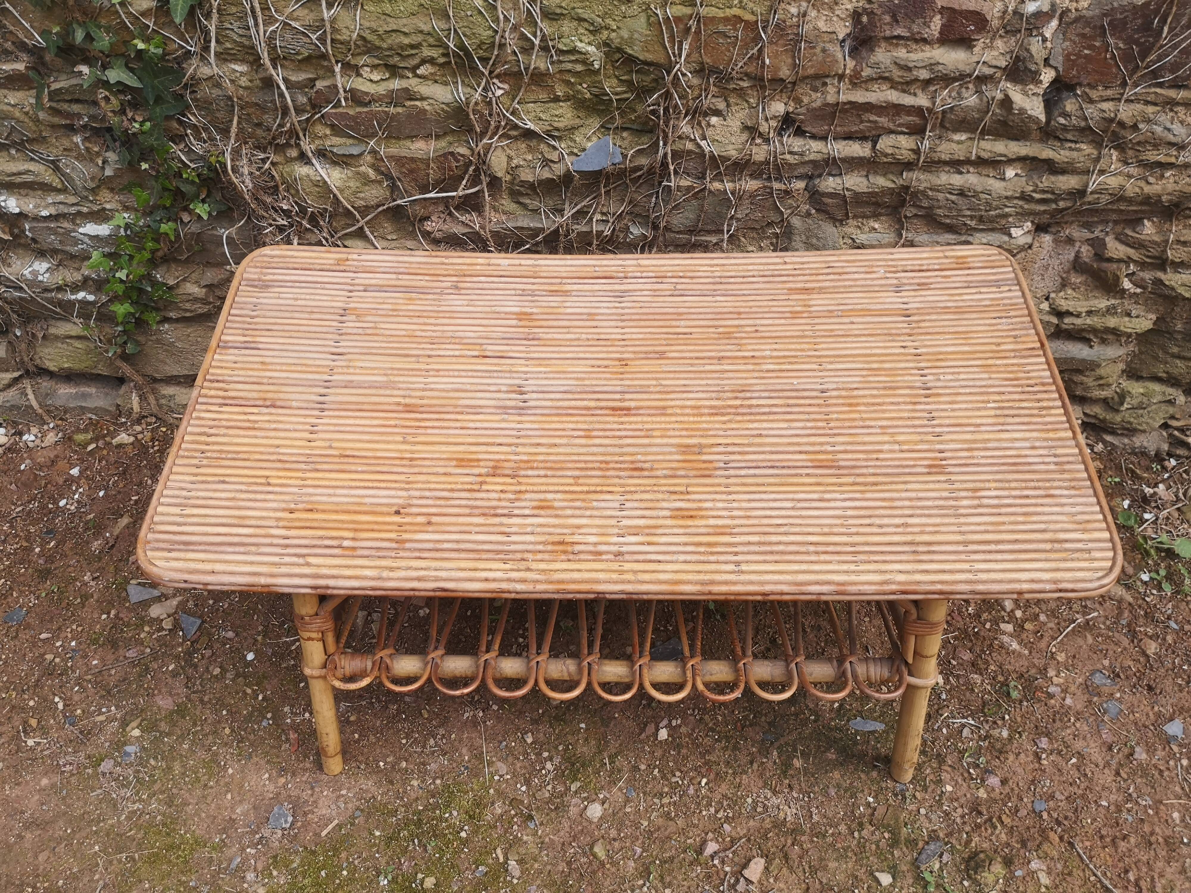 Vintage rattan coffee table