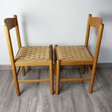 2 chaises corde raphia tressée