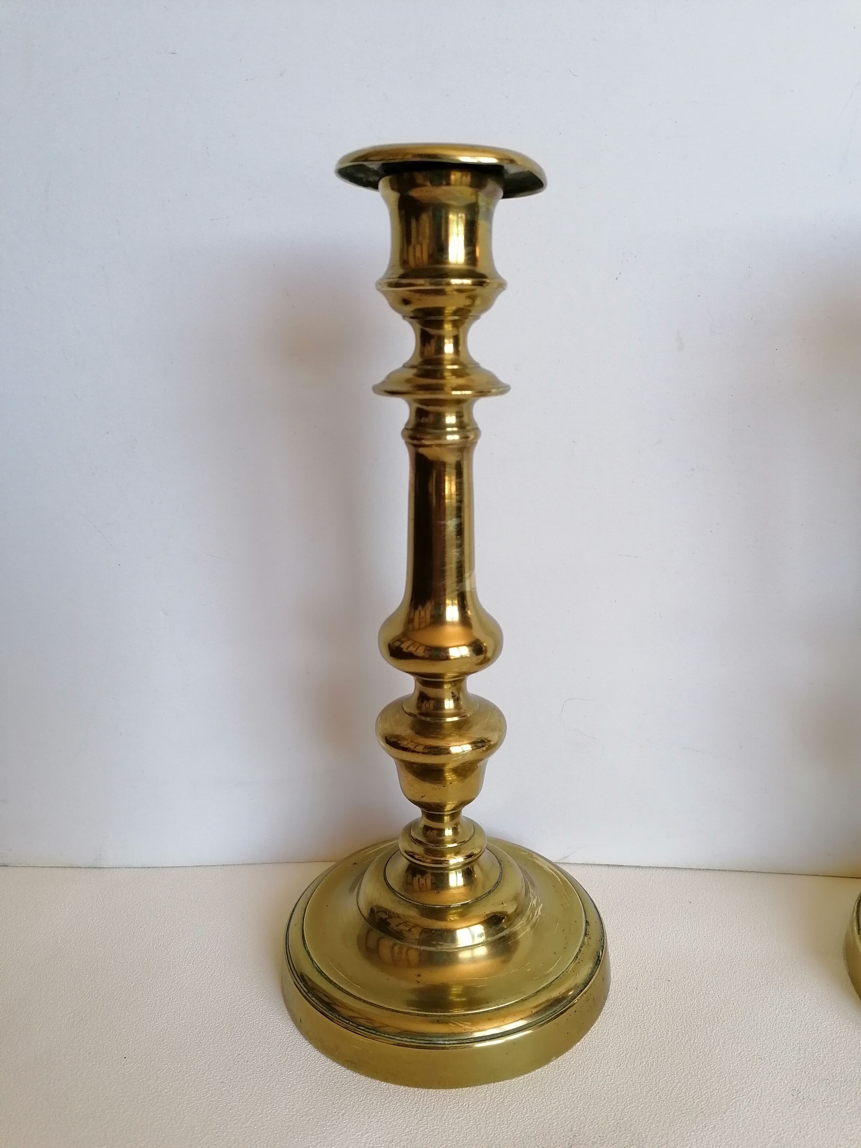 Pair of brass candlesticks