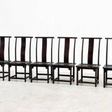 Set of six elegant oak dining chairs