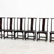 Set of six elegant oak dining chairs
