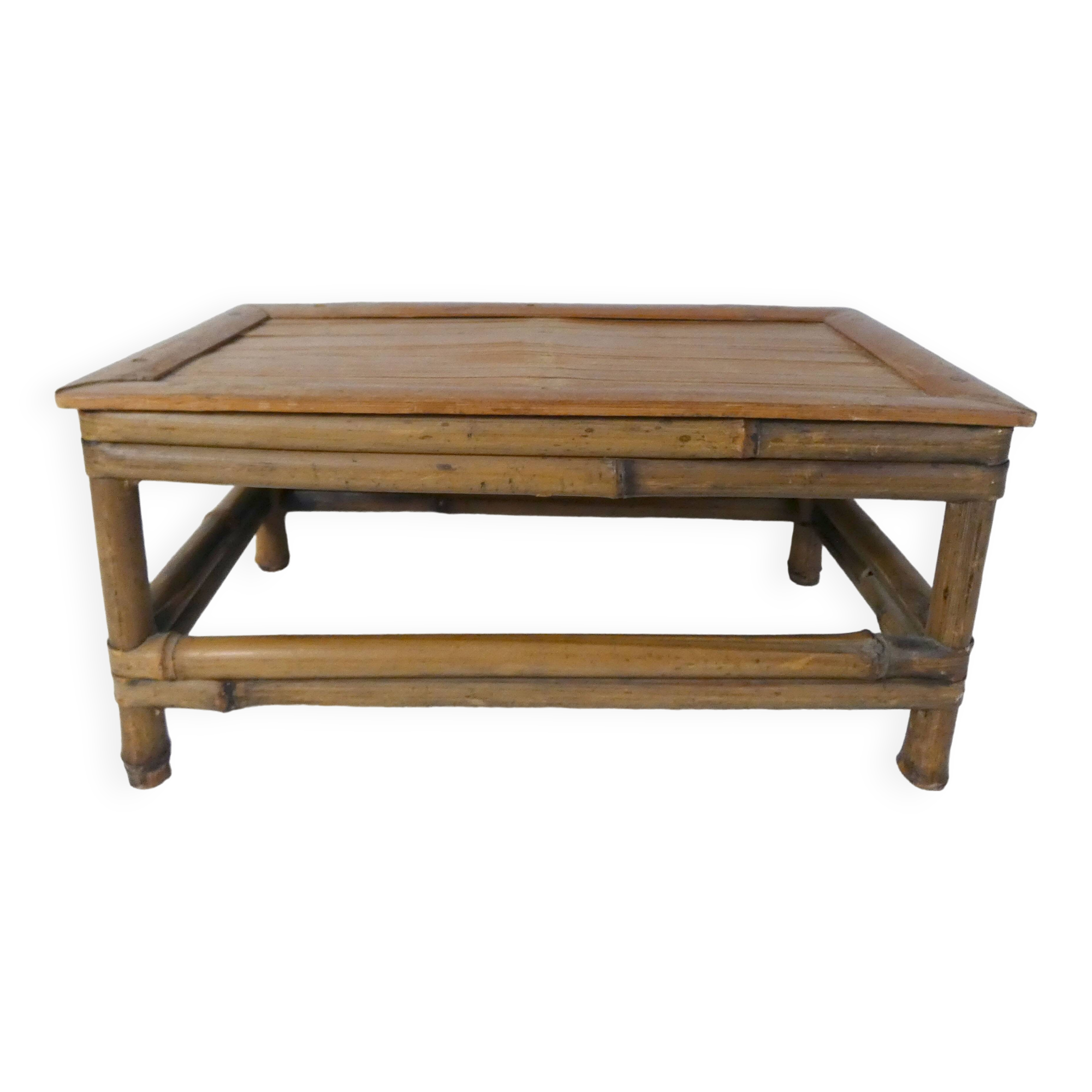 old small bamboo bench vintage step