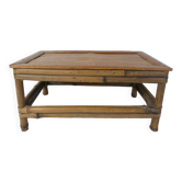 ancien petit Banc en bambou marche pied vintage