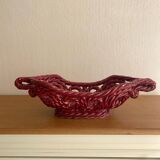 Large woven ceramic basket 60s