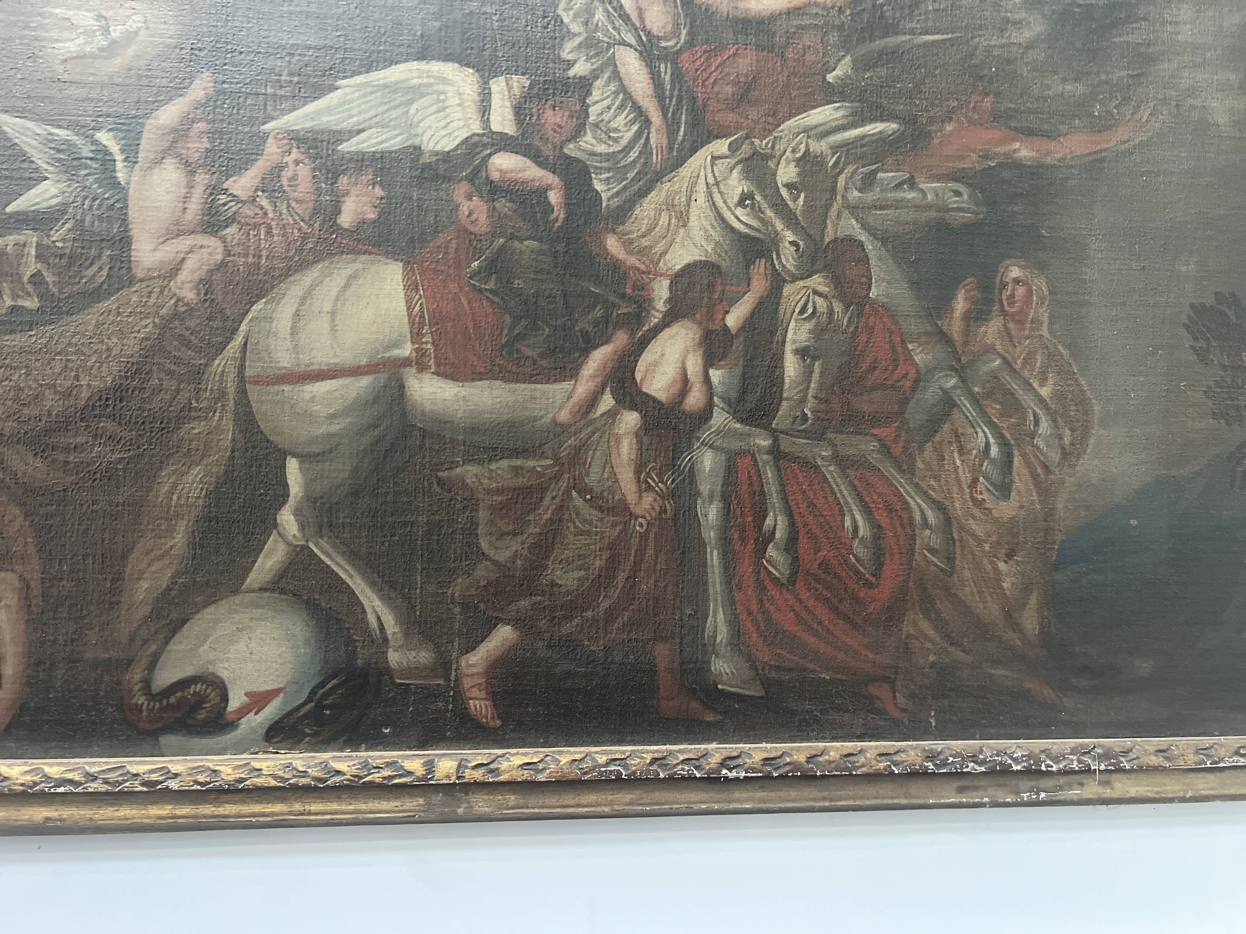 Oil on canvas with a gilded wooden frame, 18th century.