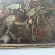 Huile sur toile, encadrement en bois doré, XVIII siècle