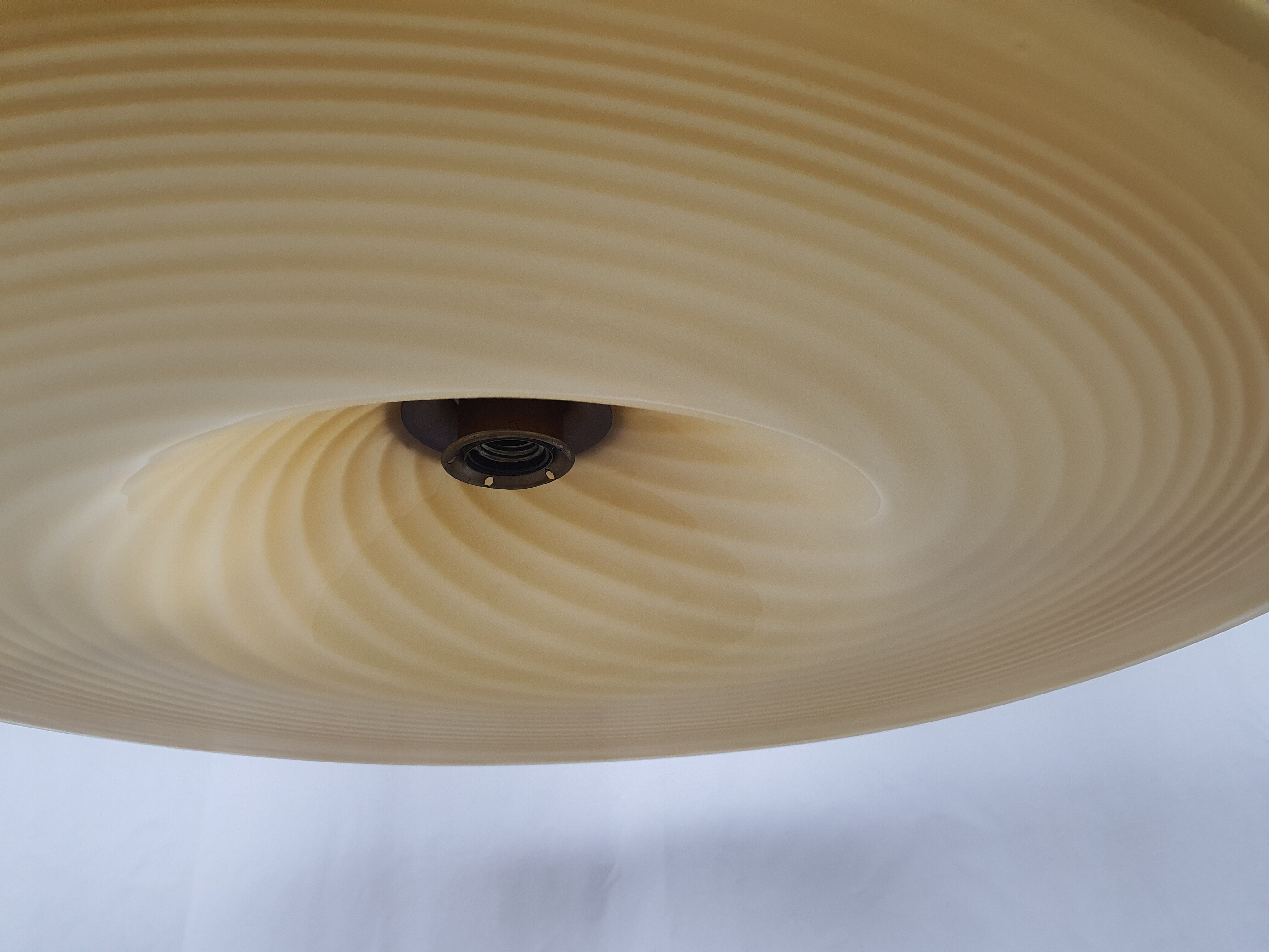 Lustre en verre de Murano et laiton avec double support