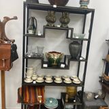 Pierre Vandel Paris shelf, black and gold, 1970s, France