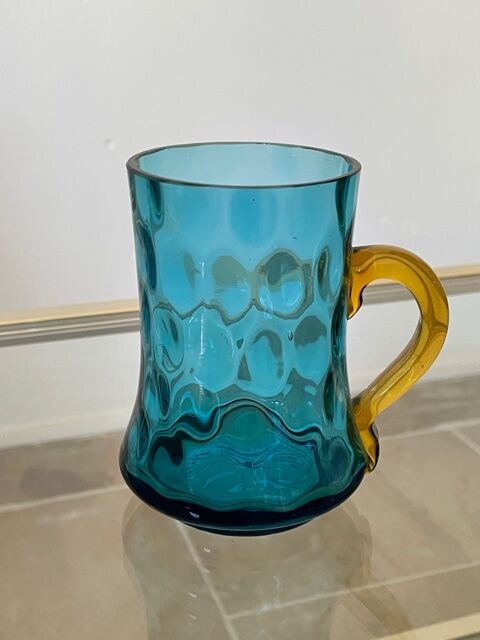 Mug cup Georges Sand Verrerie de Portieux XIX th century