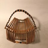 Rattan wicker bamboo fruit cup 1960 f