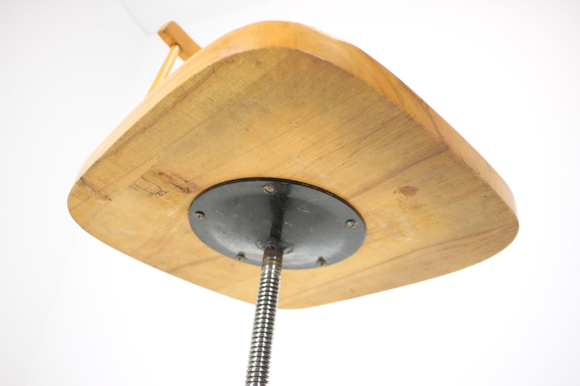 Midcentury wood revolving chair, czechoslovakia, 1970s