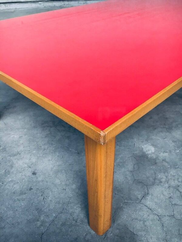 Mid-Century Red Coffee Table, Belgium, 1950s