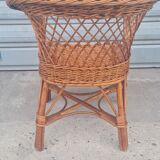 Children's chair in rattan and wicker