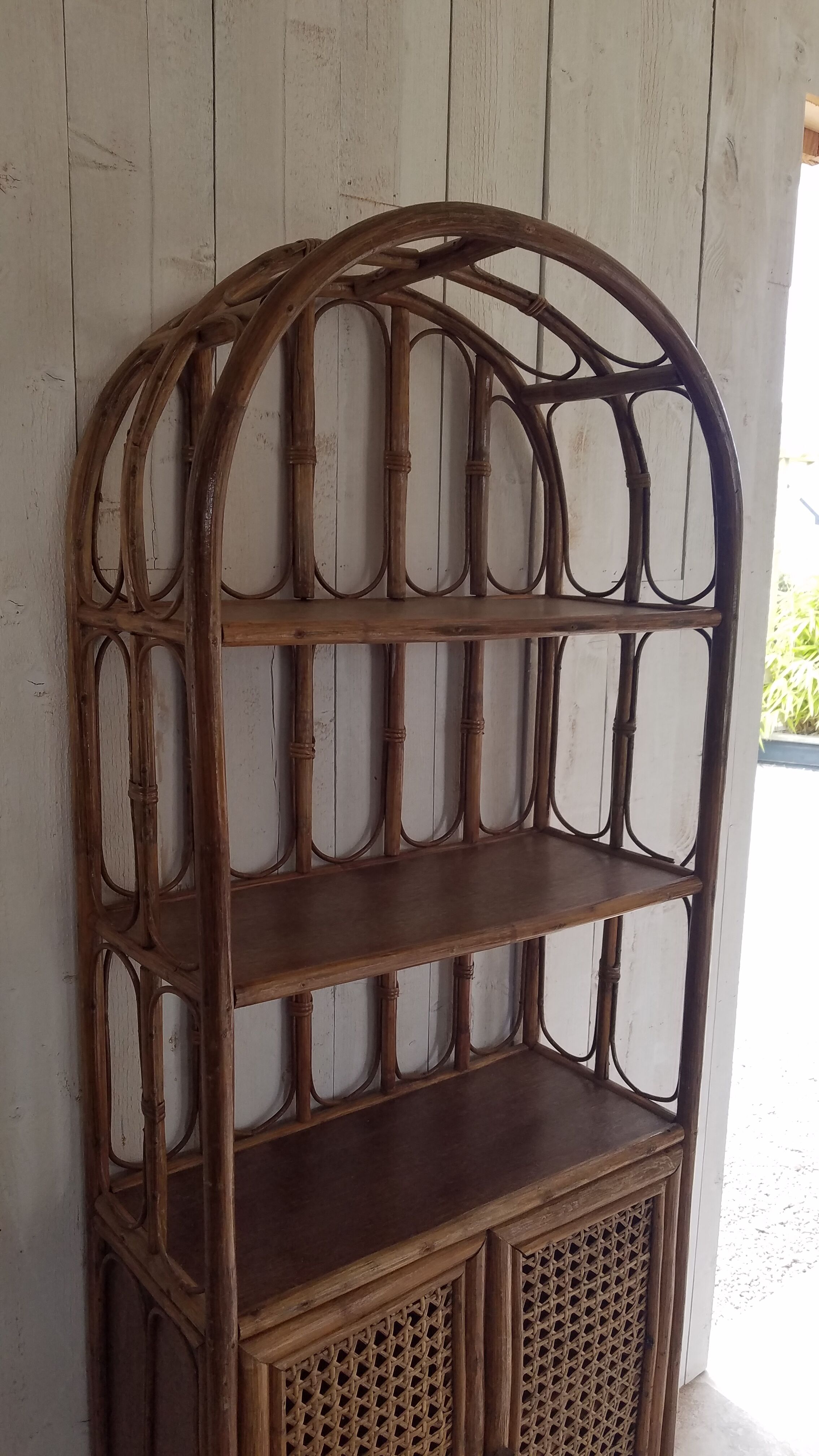 Rattan and canning shelf