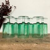 6 LUMINARC emerald green glasses