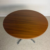 Vintage German round coffee table – Walnut & star base