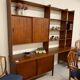 Teak "system" library, suede, 1960